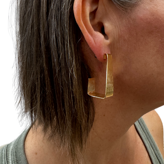 Brushed Gold Hoop