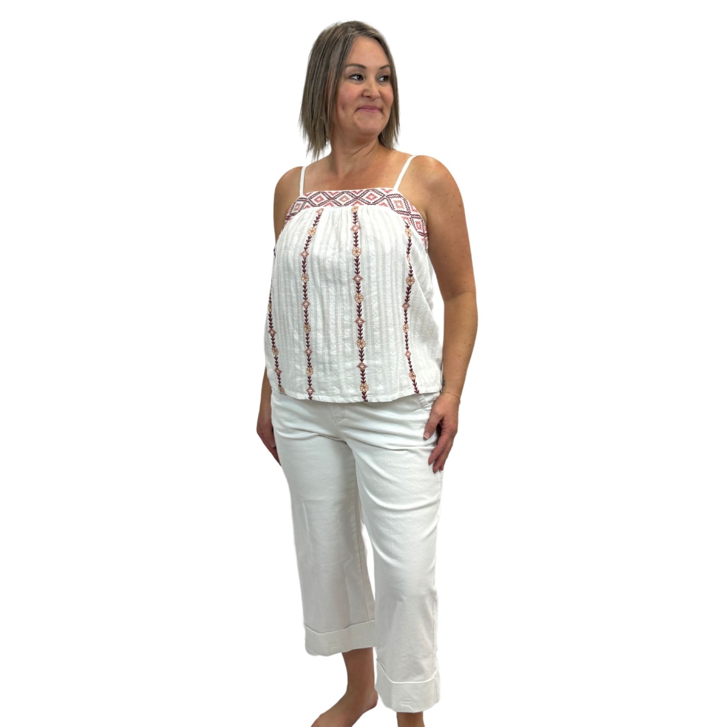 Wide Leg Crop Pant with Cuff