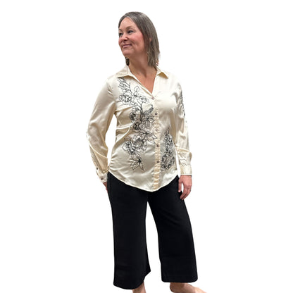 Embroidered Satin Blouse