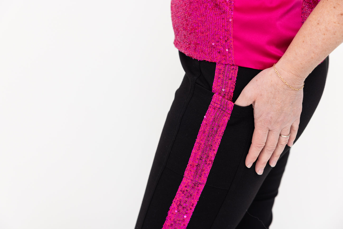 Sequin Tuxedo Stripe Legging by JCJ