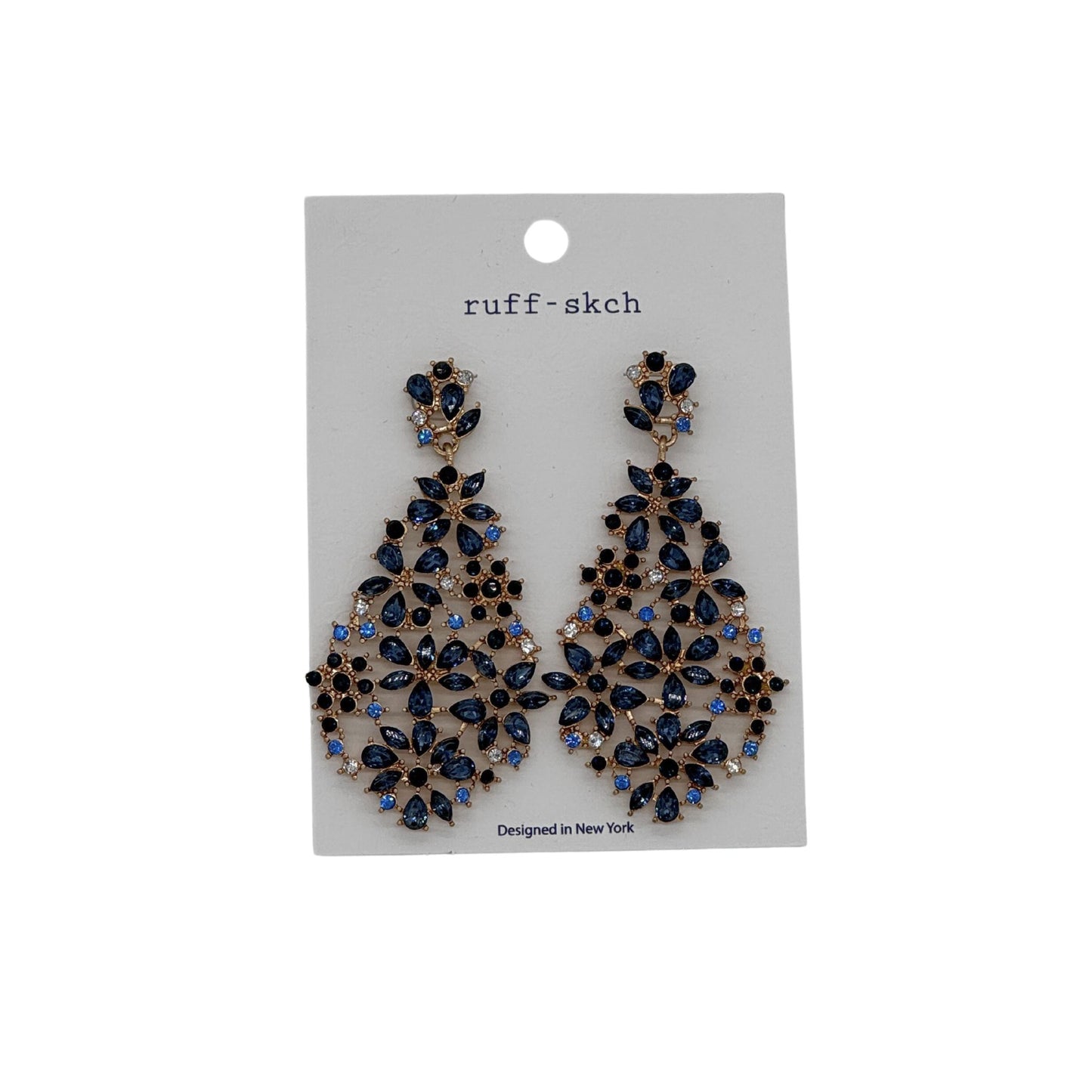 Blue Rhinestone Earring