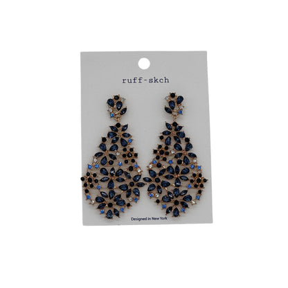 Blue Rhinestone Earring