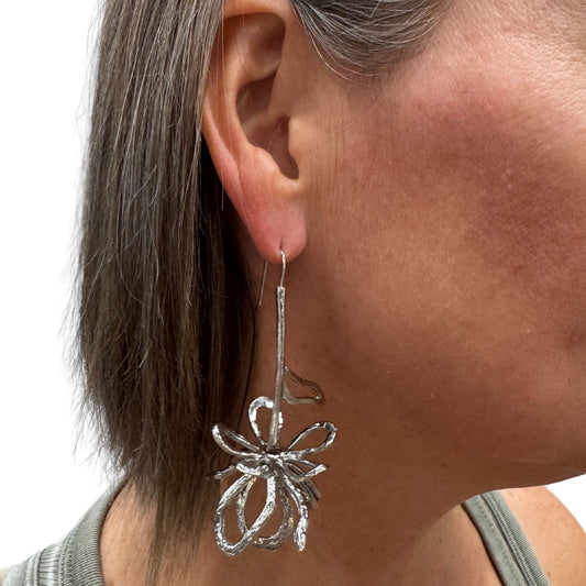 Large Flower Drop Earring