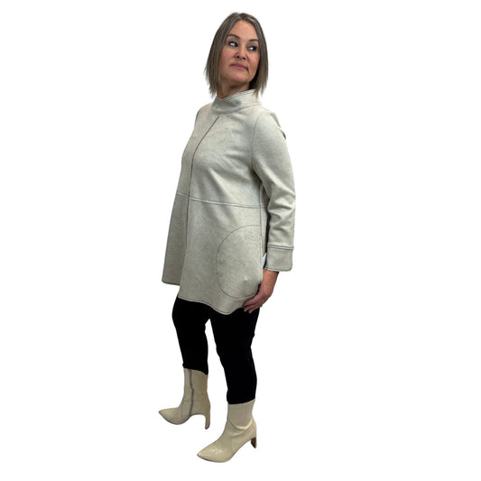 Contrast Stitching Mandarin Tunic