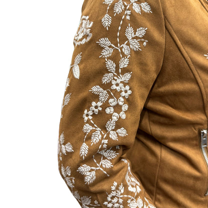 Faux Suede Embroidered Jacket